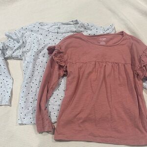 Charming Long Sleeve Polka Dot and Ruffle Tops for Kids